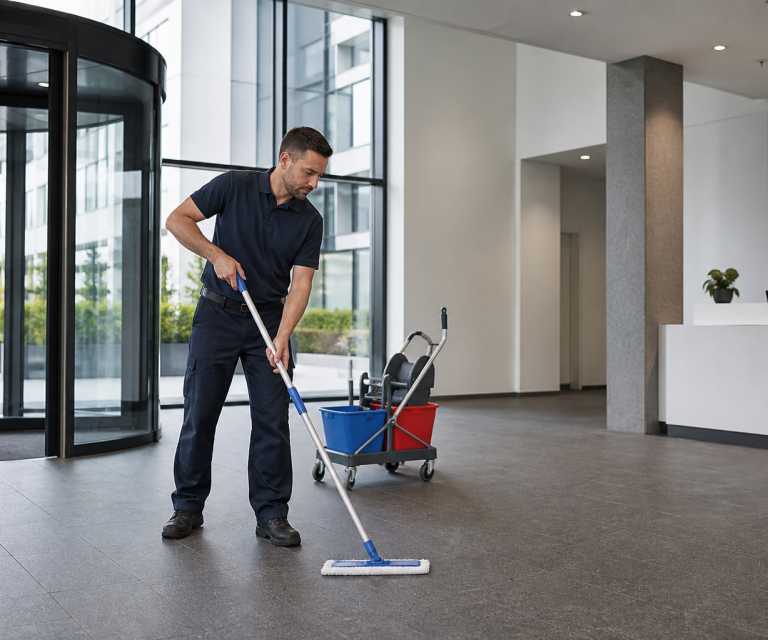 Gepflegter gewerblicher Eingangsbereich